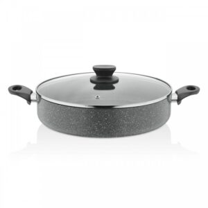 Gri Renk 32 Cm Granit Basık Tencere
