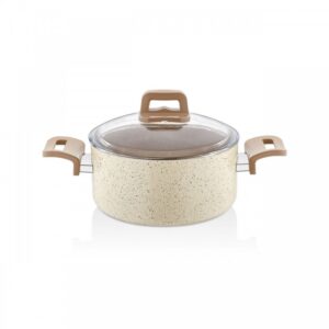 20 CM Krem Renk Granit Derin Tencere