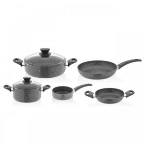 Gri Renk 7 Parça Granit Set